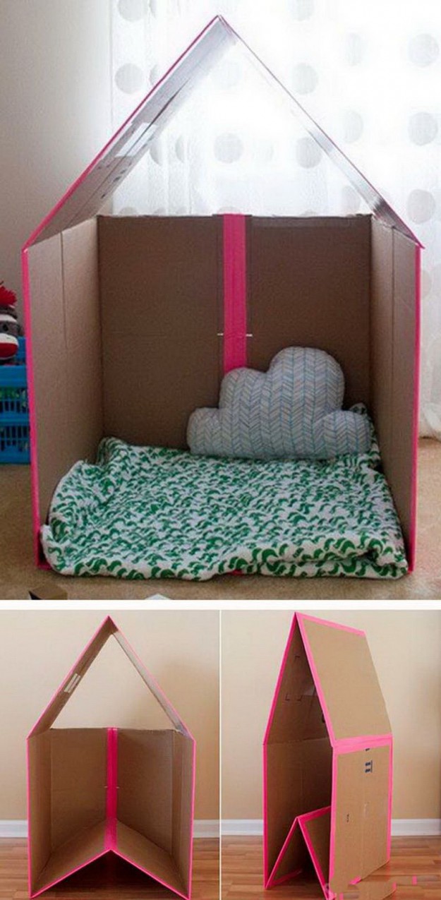домик из картонной коробки